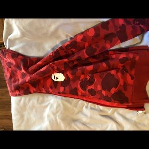 Bape Red Camo Full Zip Hoodie